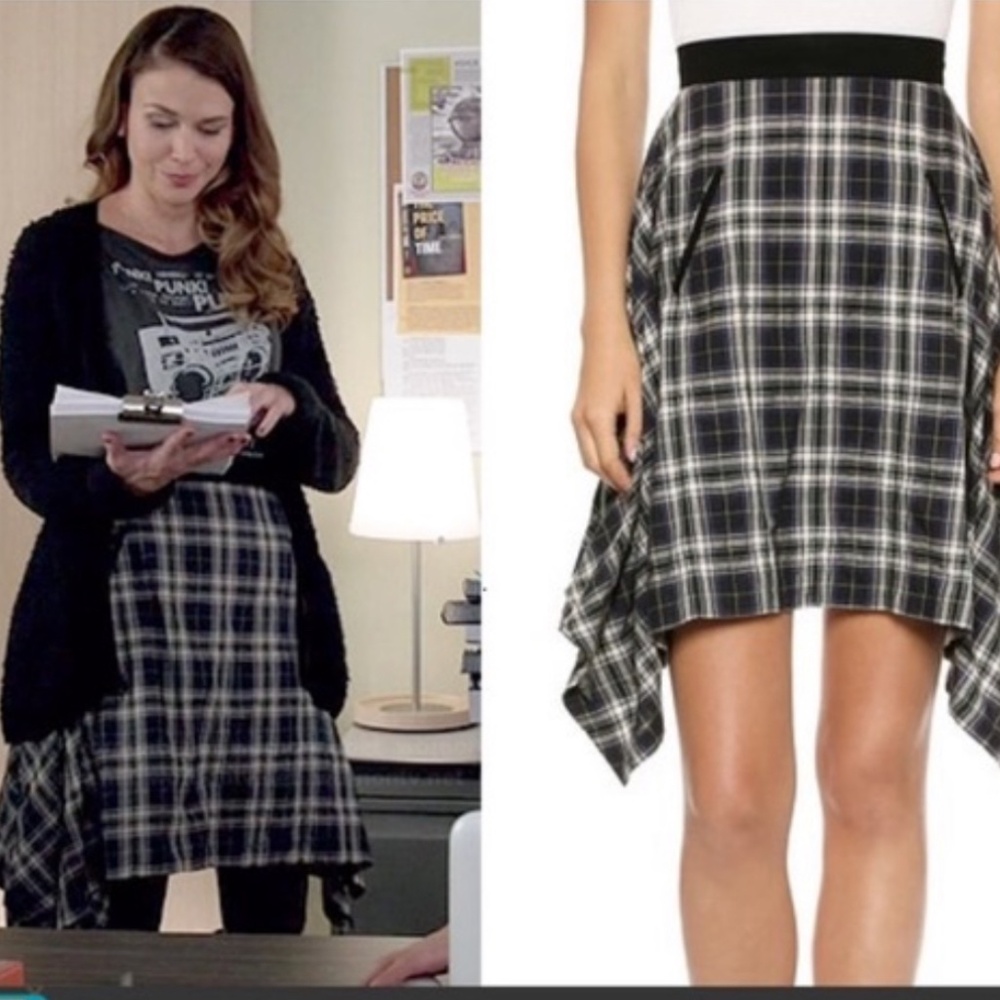 ASO Younger Sutton Foster Marissa Webb Plaid skirt 8